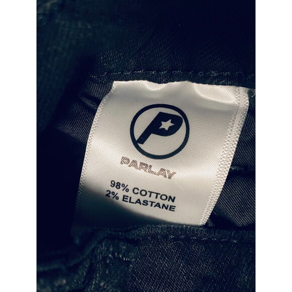 Parlay Jeans Mens 32 x 33 Black Red Denim Cotton Stretch Embroidered Street Wear - Picture 15 of 16